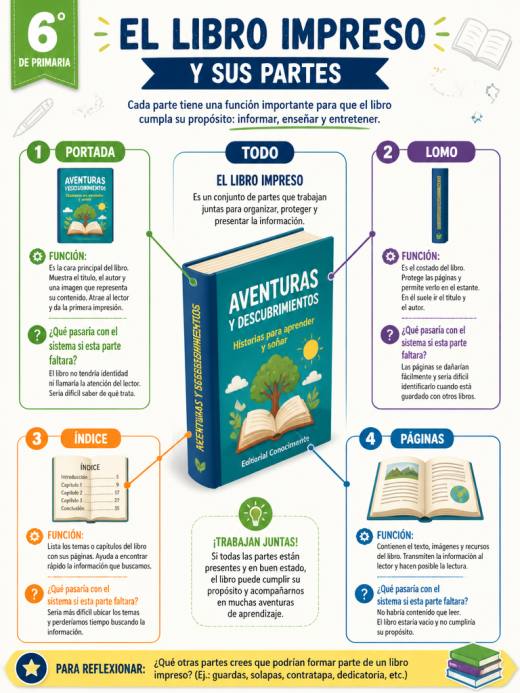 El Libro Impreso y sus Partes: Portada, Lomo, Índice y Páginas