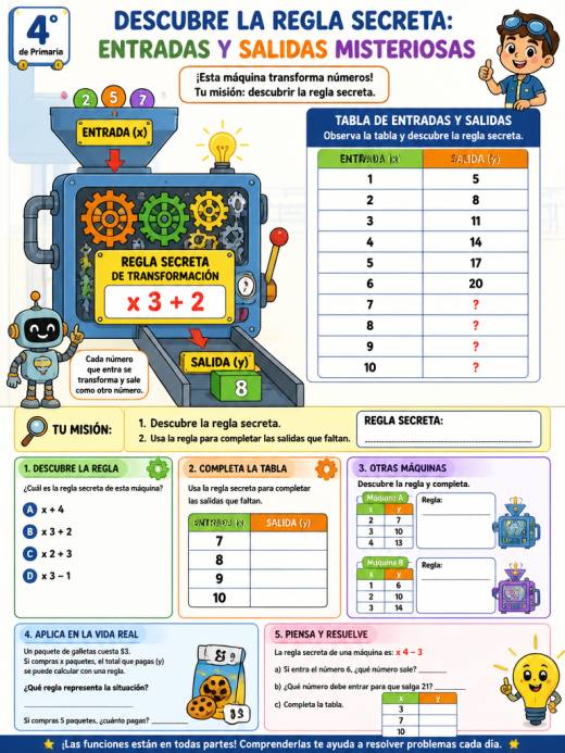 Descubre la regla secreta: Entradas y salidas misteriosas