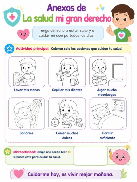 Anexos de La salud mi gran derecho (1° de Primaria)