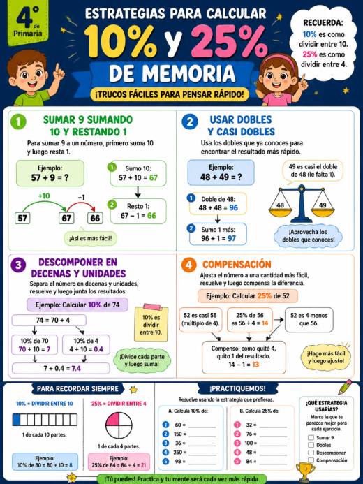 Estrategias para calcular el 10% y el 25% de memoria