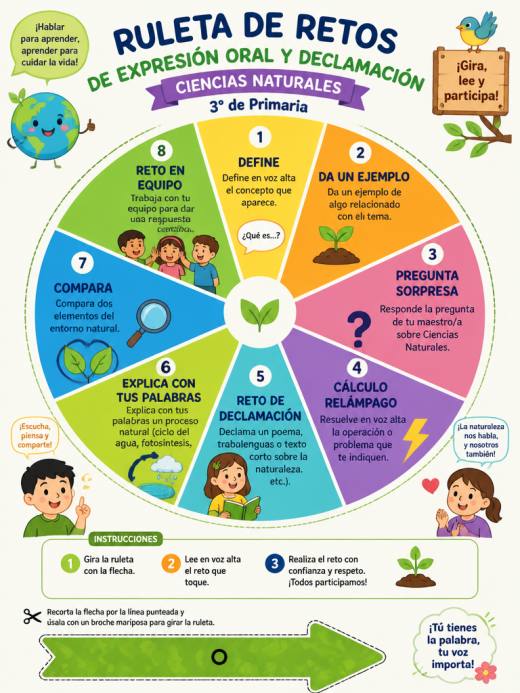 Ruleta de Retos de Expresión Oral y Declamación