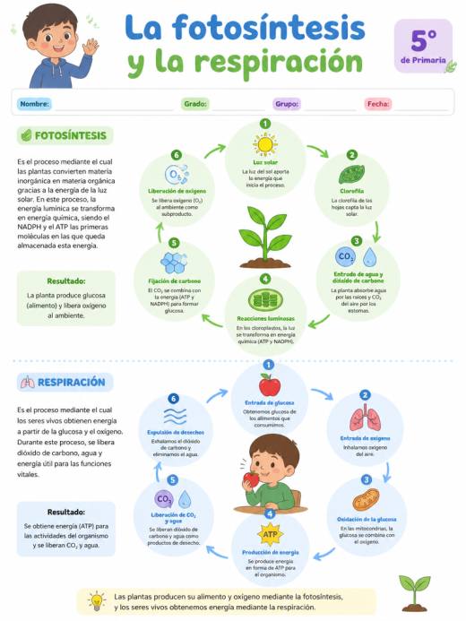 La fotosíntesis y la respiración