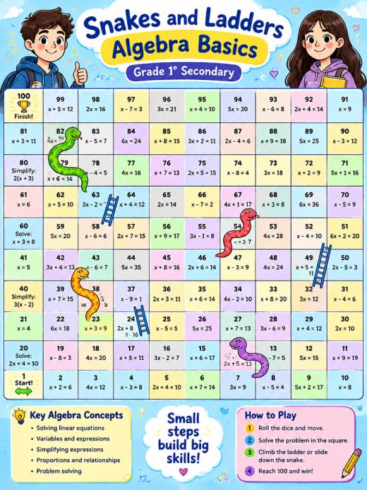 Educational Snakes & Ladders