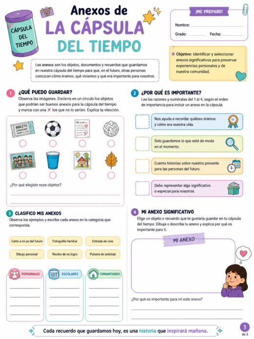 Anexos de LA CAPSULA DEL TIEMPO (6° de Primaria)