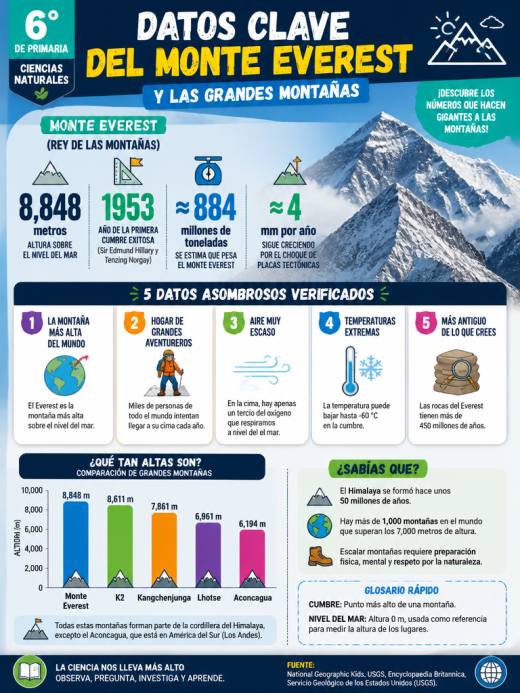 Datos Clave del Monte Everest y las Grandes Montañas
