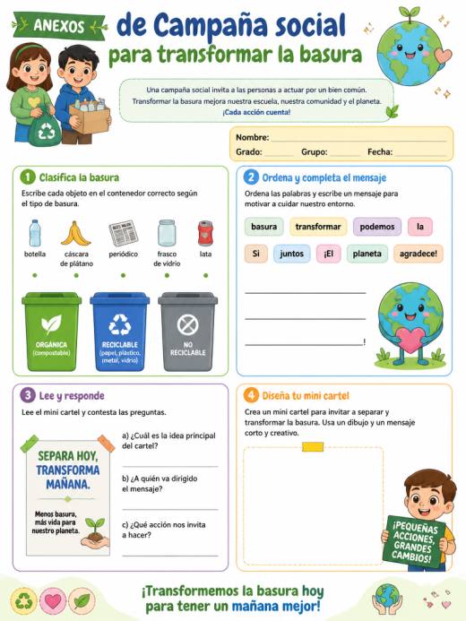 Anexos de Campaña social para transformar la basura (Primaria)