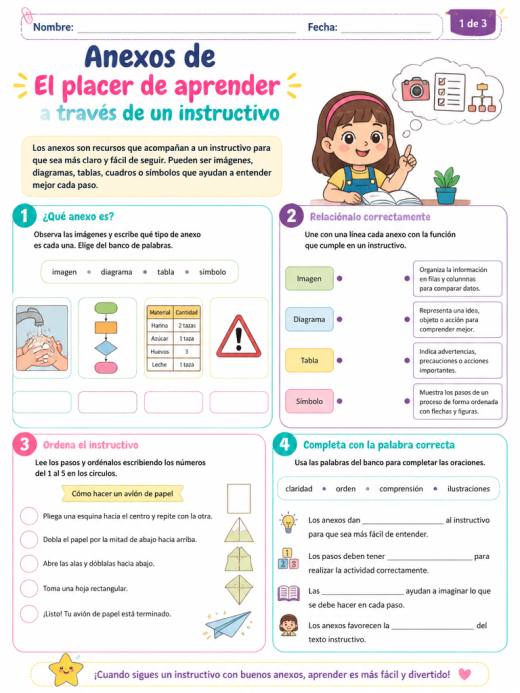 Anexos de El placer de aprender a través de un instructivo (Primaria)