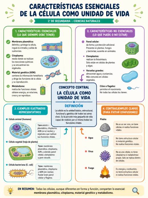 Características Esenciales de la Célula como Unidad de Vida