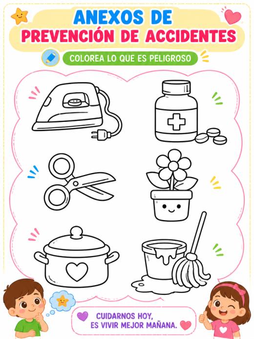 Anexos de Prevención de accidentes (2° de Preescolar)