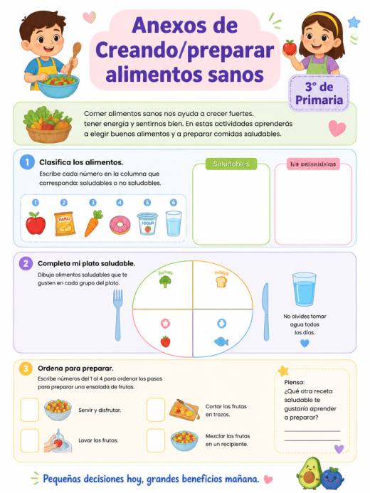 Anexos de Creando/preparar alimentos sanos (3° de Primaria)