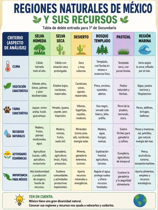Regiones Naturales de México y sus Recursos