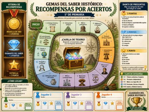 Gemas del Saber Histórico: Recompensas por Aciertos
