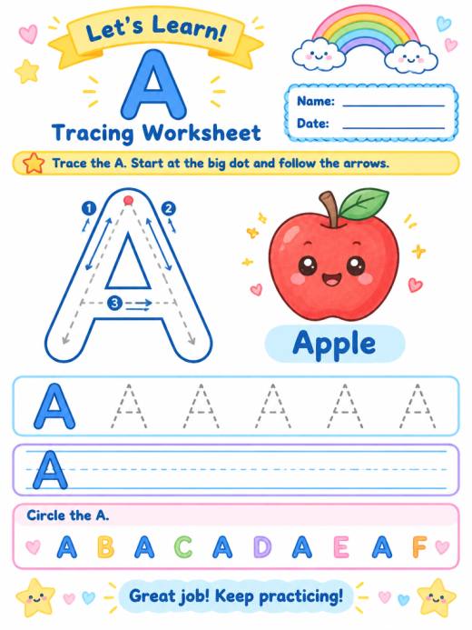 School Tracing Strokes