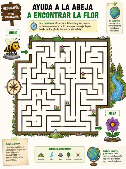 Ayuda a la Abeja a Encontrar la Flor