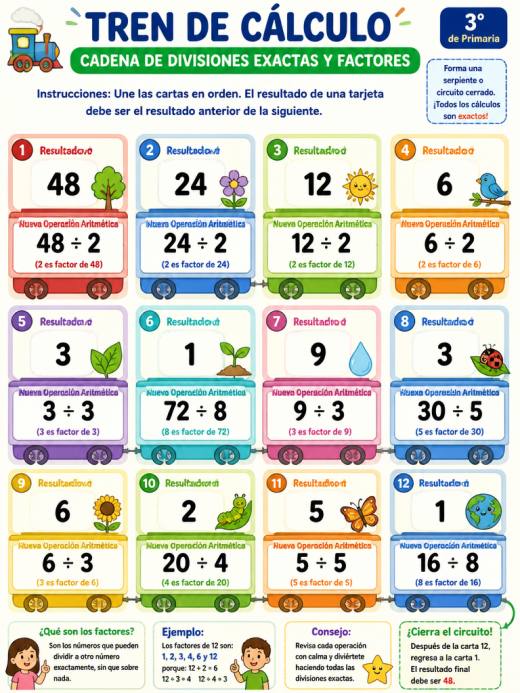 Cadena de Divisiones Exactas y Factores