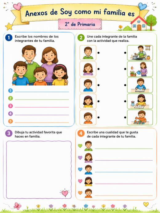 Anexos de Soy como mi familia es (2° de Primaria)