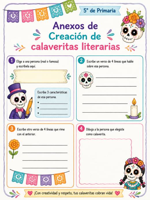 Anexos de Creación de calaveritas literarias (5° de Primaria)