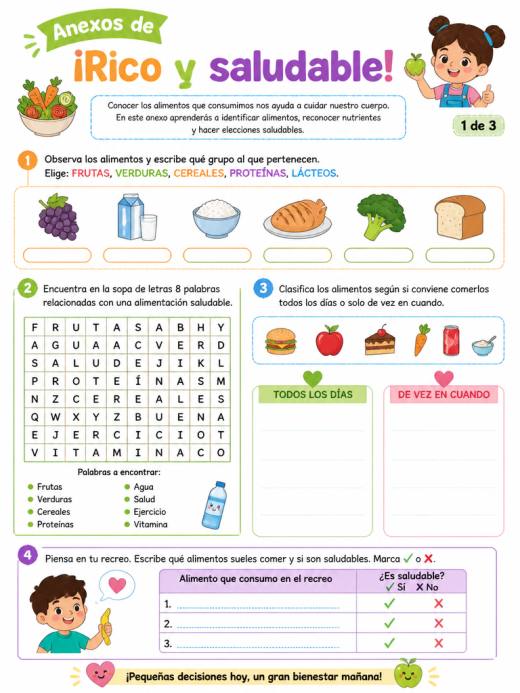 Anexos de ¡Rico y saludable! (Primaria)