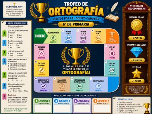 Trofeo de Ortografía: Puntos para el Equipo Campeón