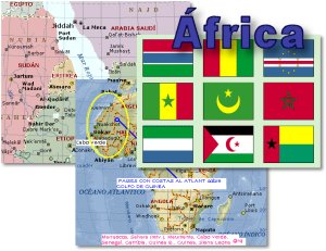 África, sus países y banderas
