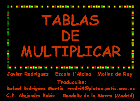 Las tablas de multiplicar