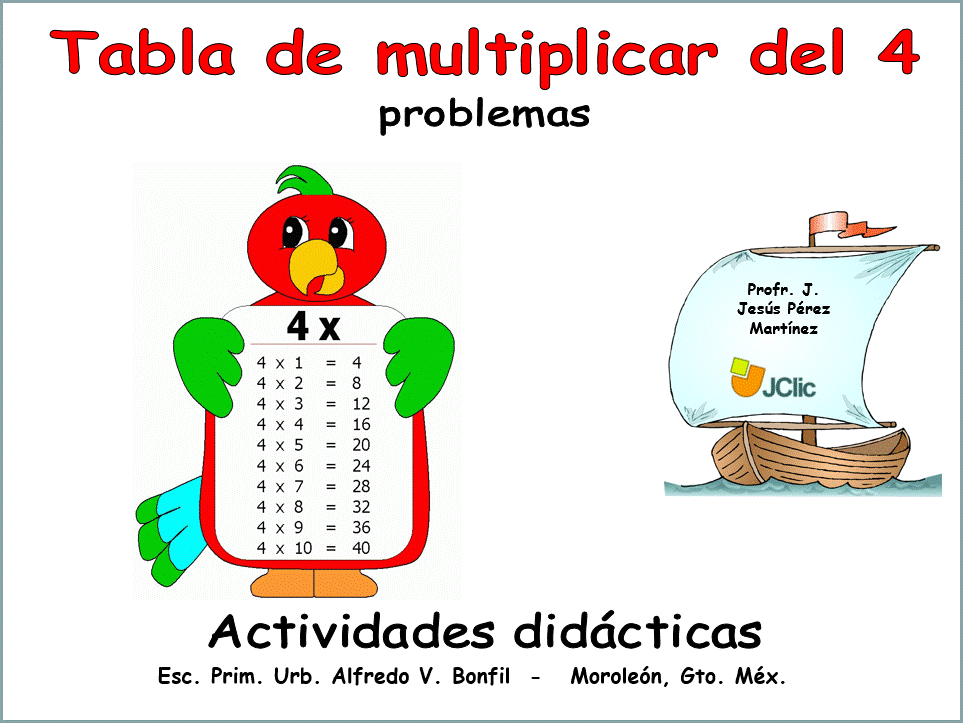 Tabla del 4