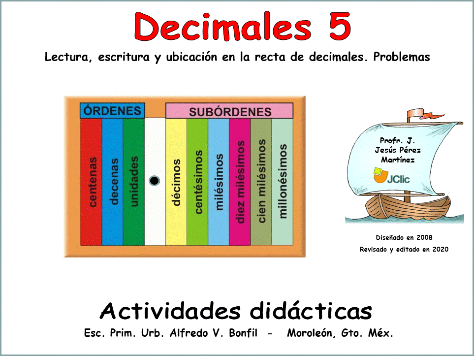 Decimales representación gráfica y numérica de los decimales