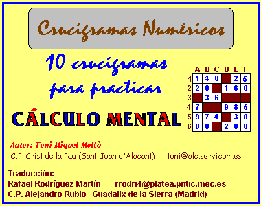 Crucigramas de cálculo mental