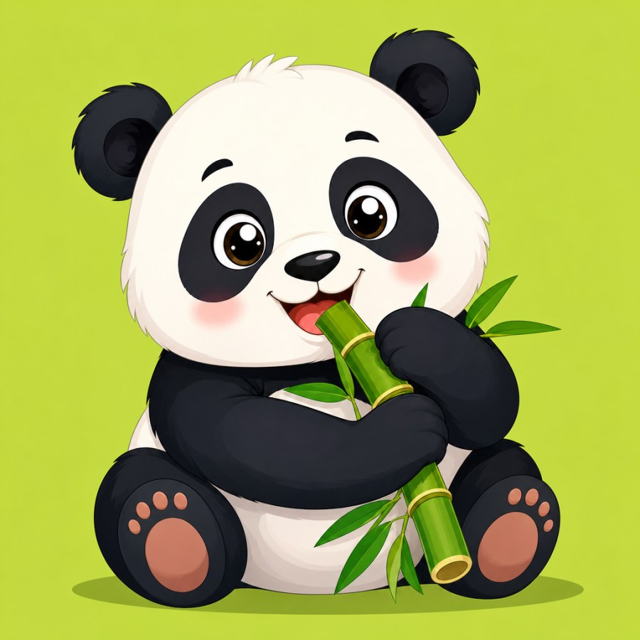 Panda comiendo bambú